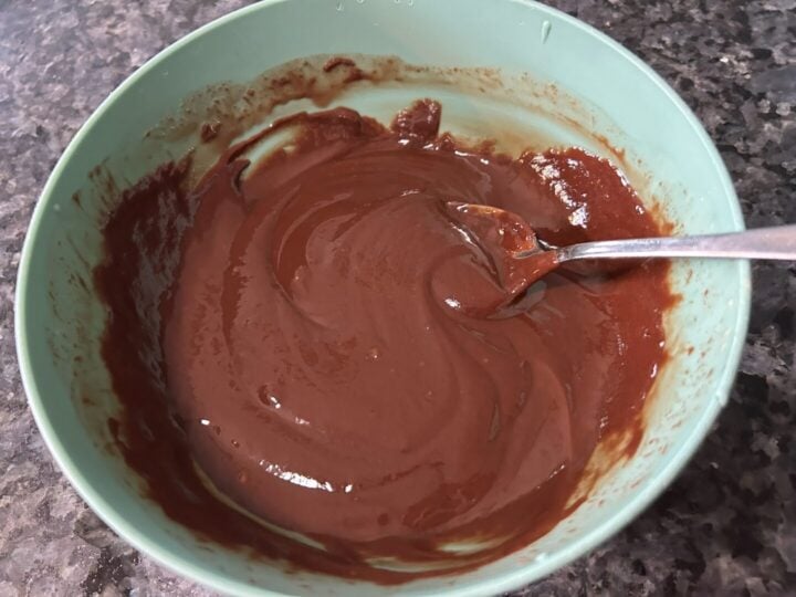 chocolate ganache in bowl