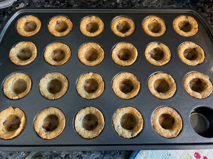 Chocolate Chip Cookie Cups welled out