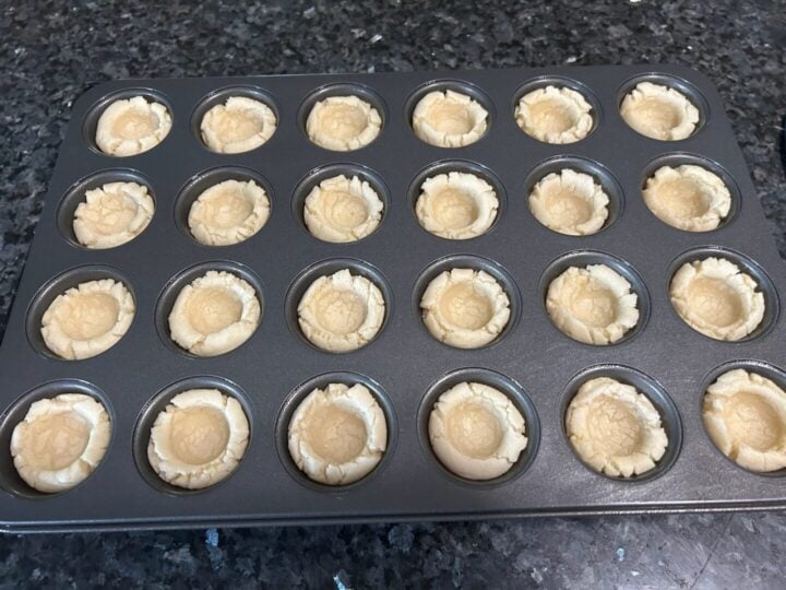 Lemon Shortbread Cookie Cups with well created in center