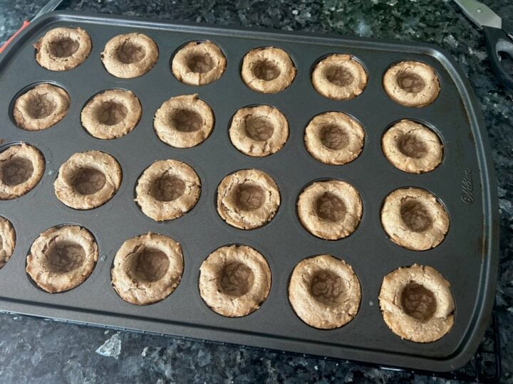 Spice Cake Bites with wells in the center