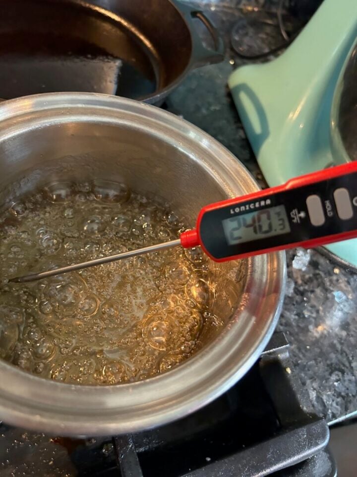 sugar syrup reaching 240 degrees Fahrenheit