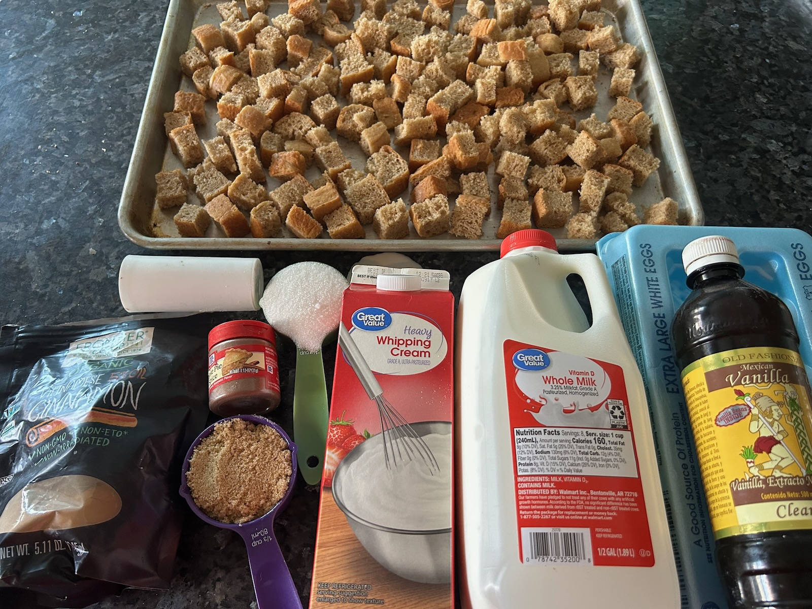 French Toast Bread Pudding ingredients