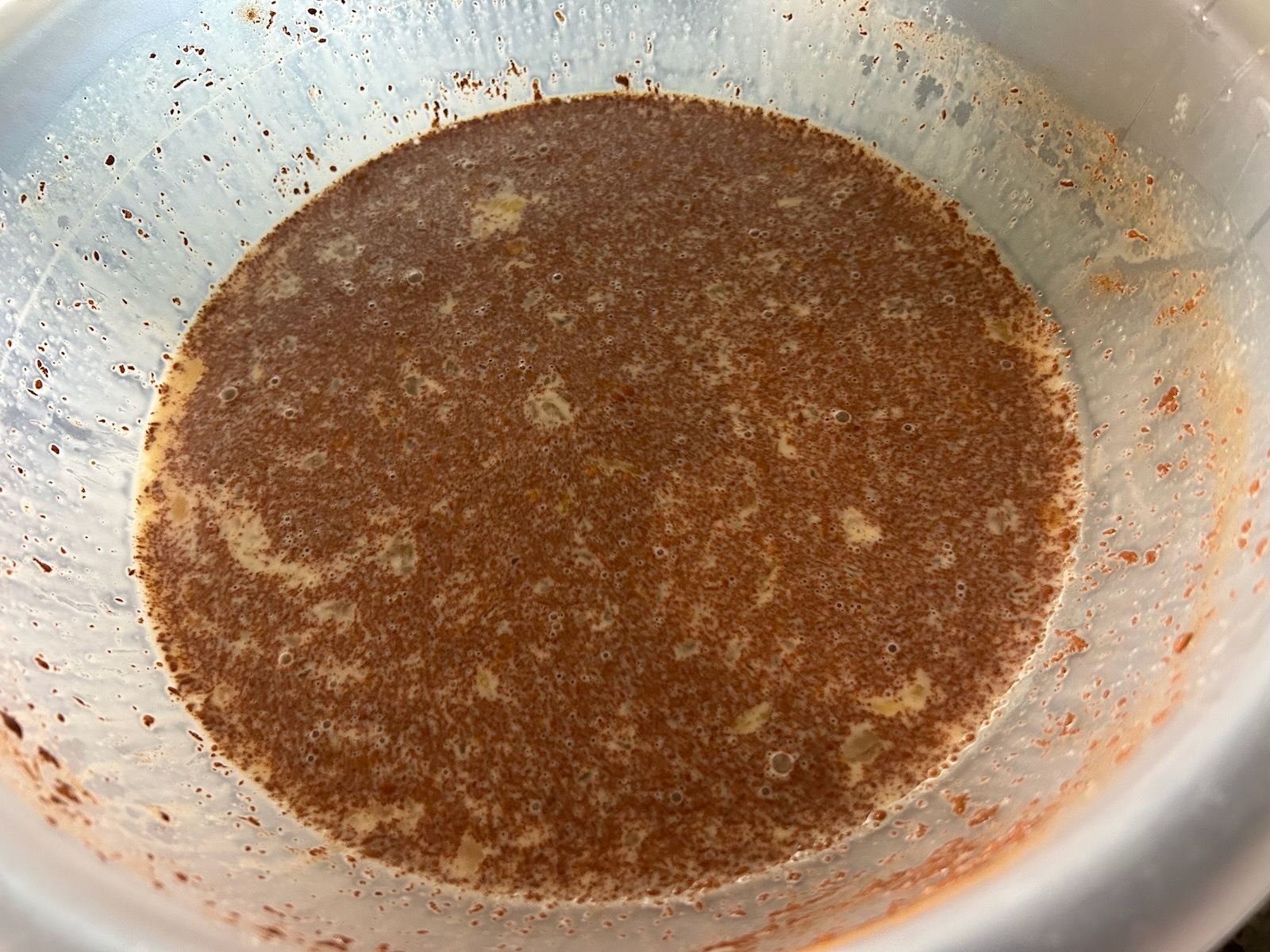 cinnamon, milk, egg mixture in bowl