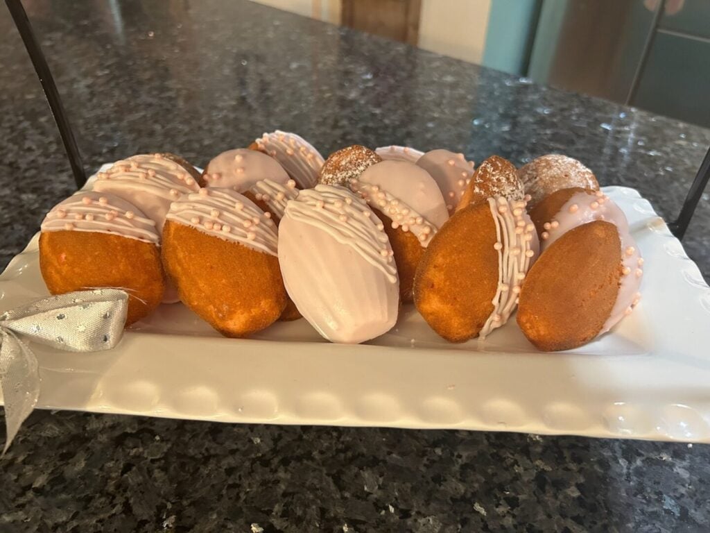 finished Madeleines, decorated and ready to serve
