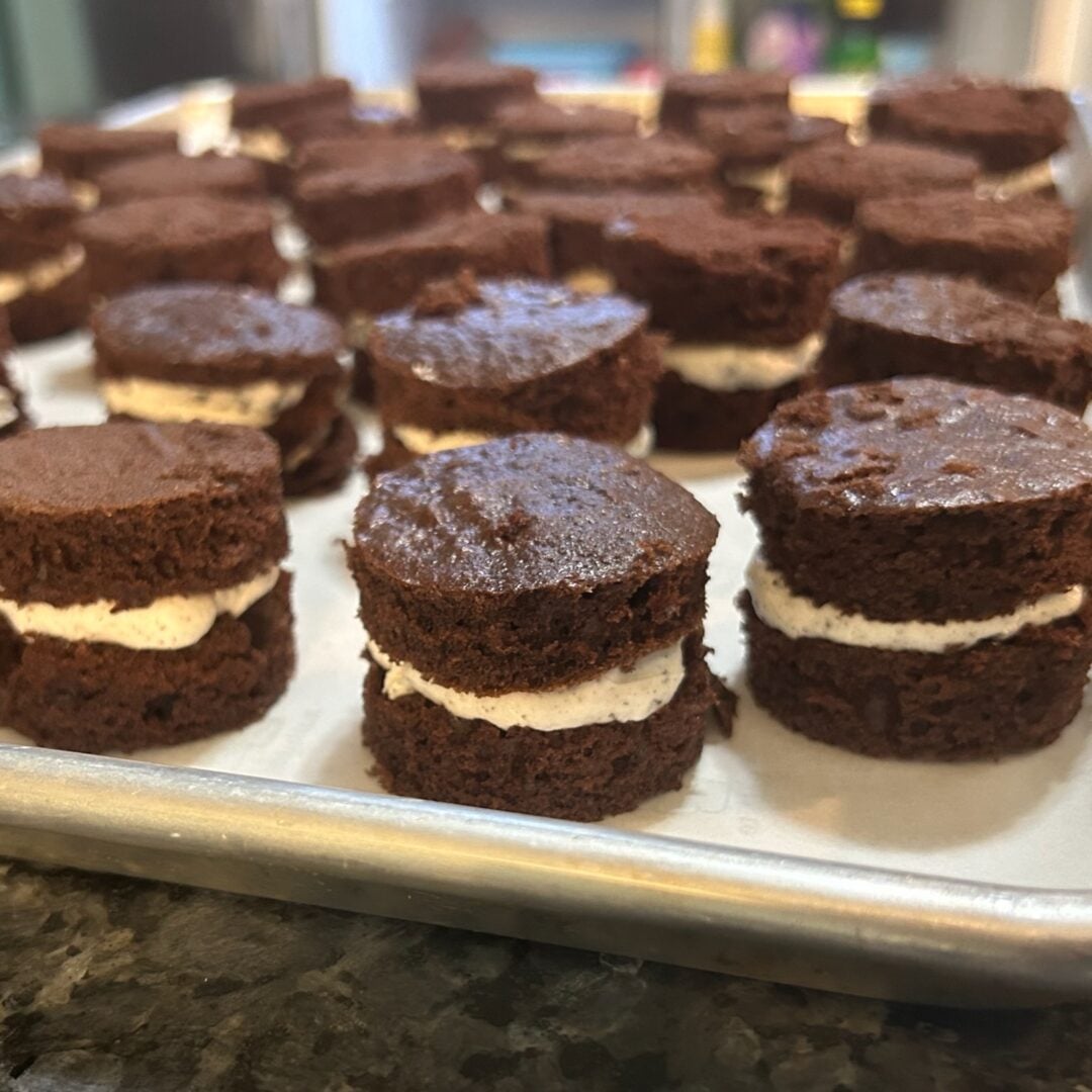 Petit fours before dipping in chocolate