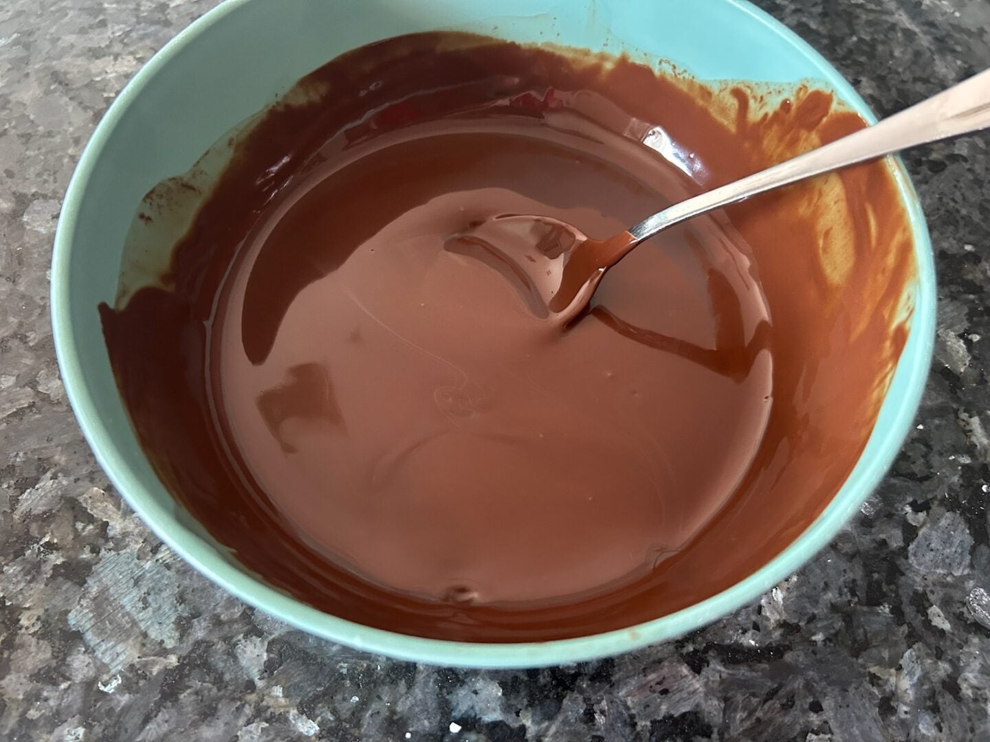melted chocolate in bowl