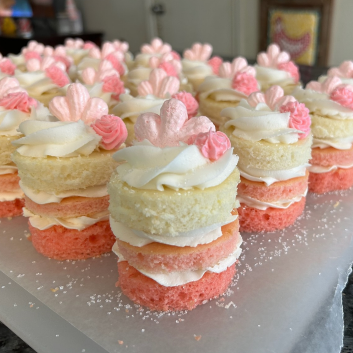 Mini Layer Cakes (made with doctored cake mixes)