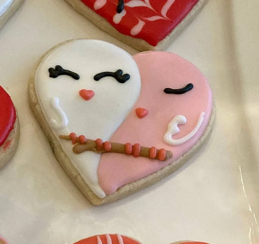painted cookie with royal icing