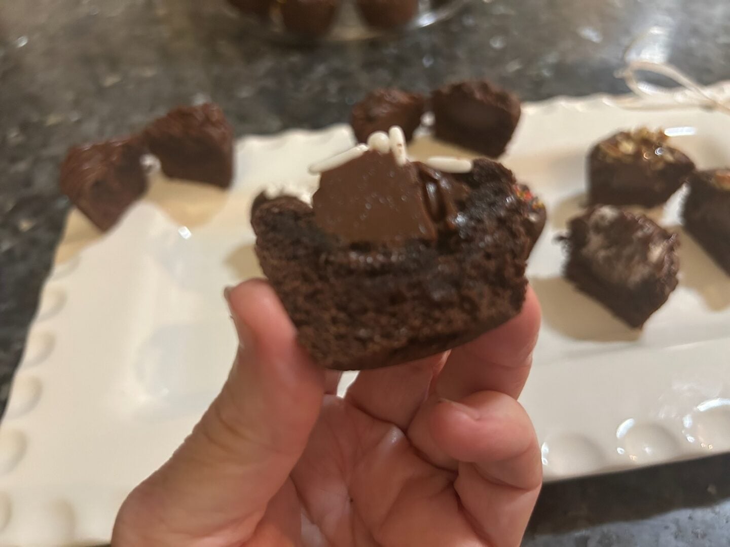 truffle filled brownie bite