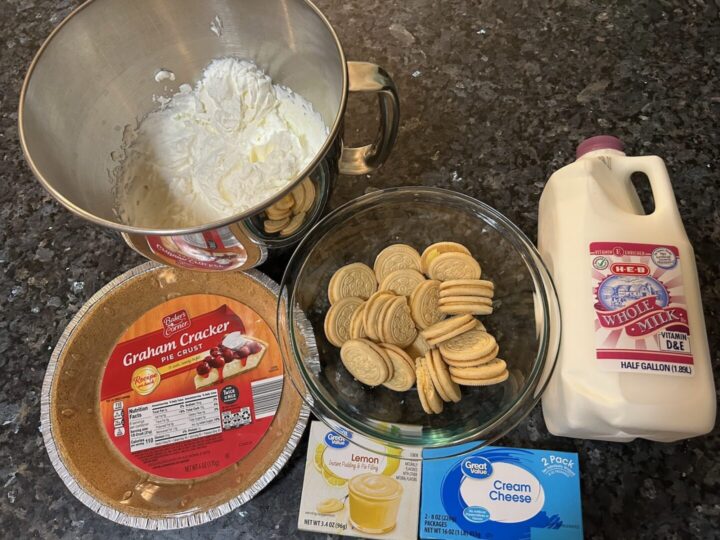 No Bake Lemon Oreo Pie Ingredients