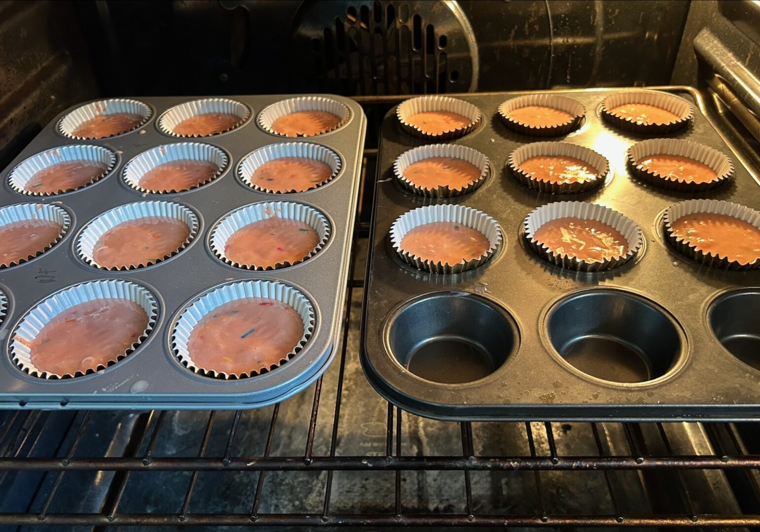 cupcakes in oven