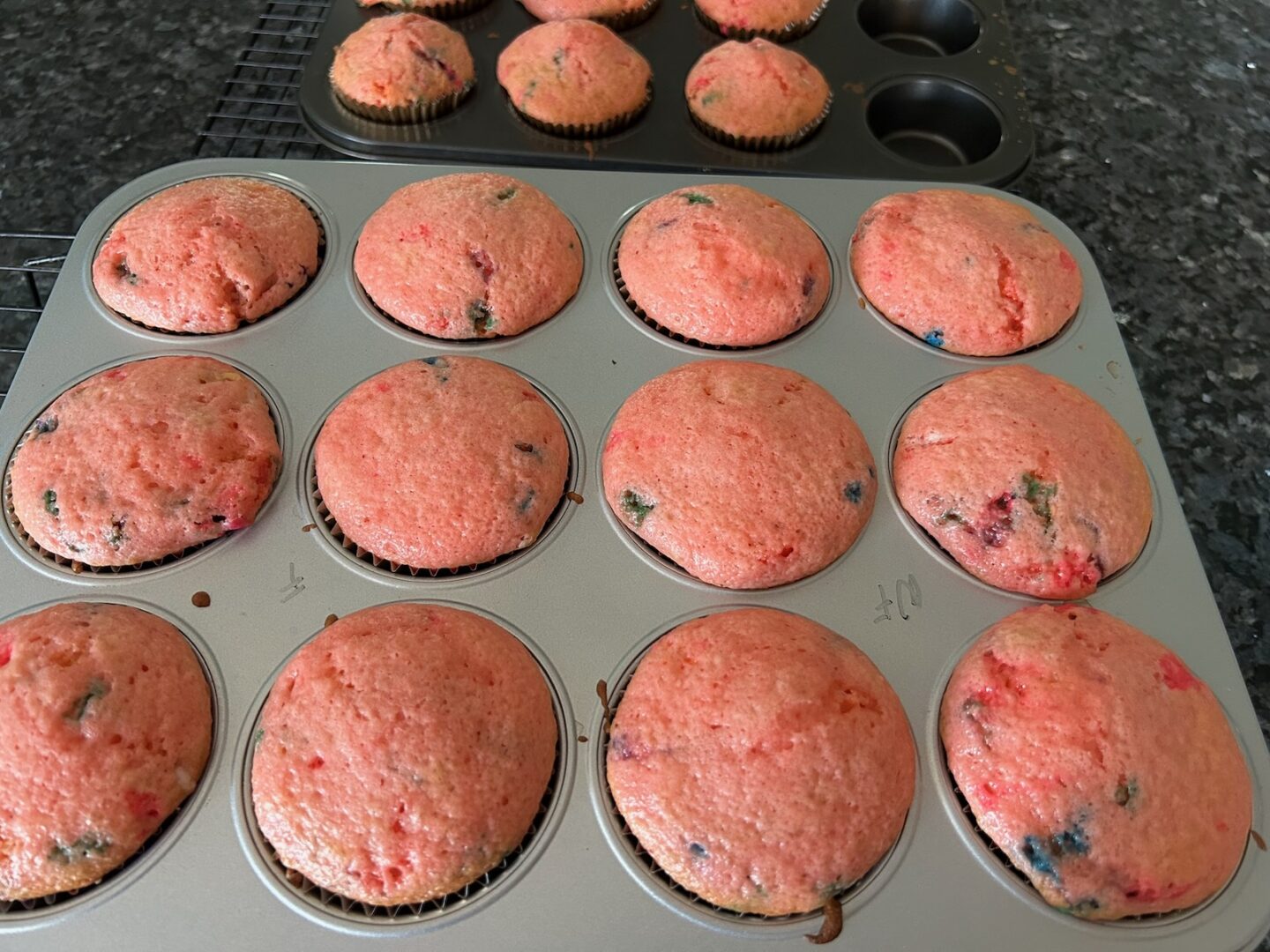 strawberry cupcakes, straight from the oven