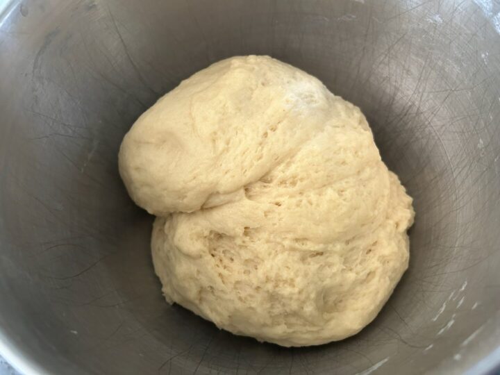 risen dough in bowl