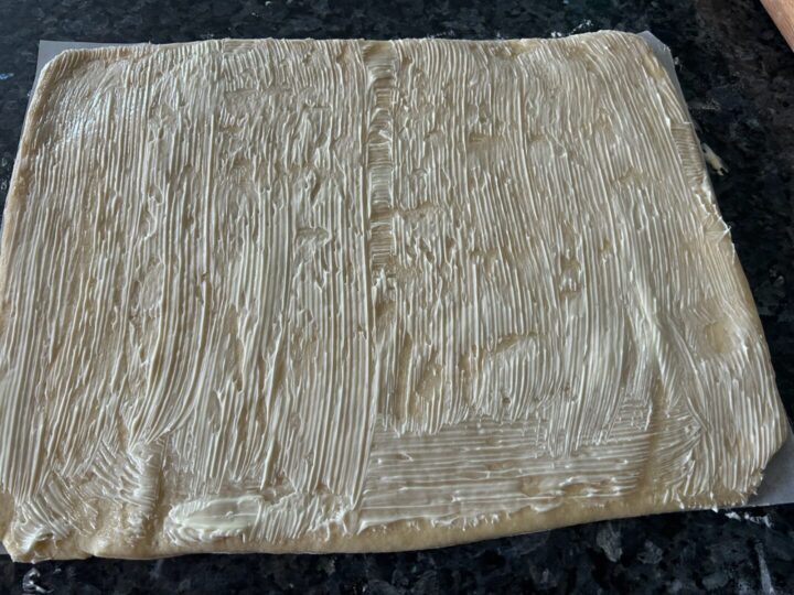buttered cinnamon roll dough