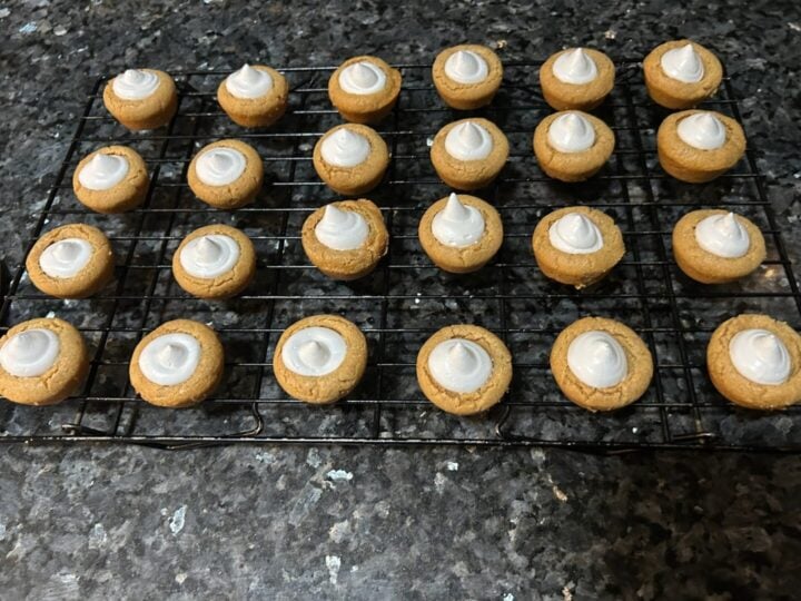 fluffernutter cookie cups filled with marshmallow fluff