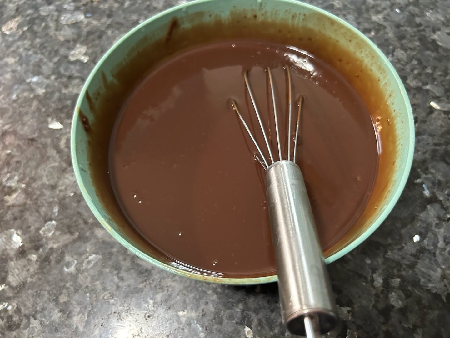 chocolate ganache in bowl