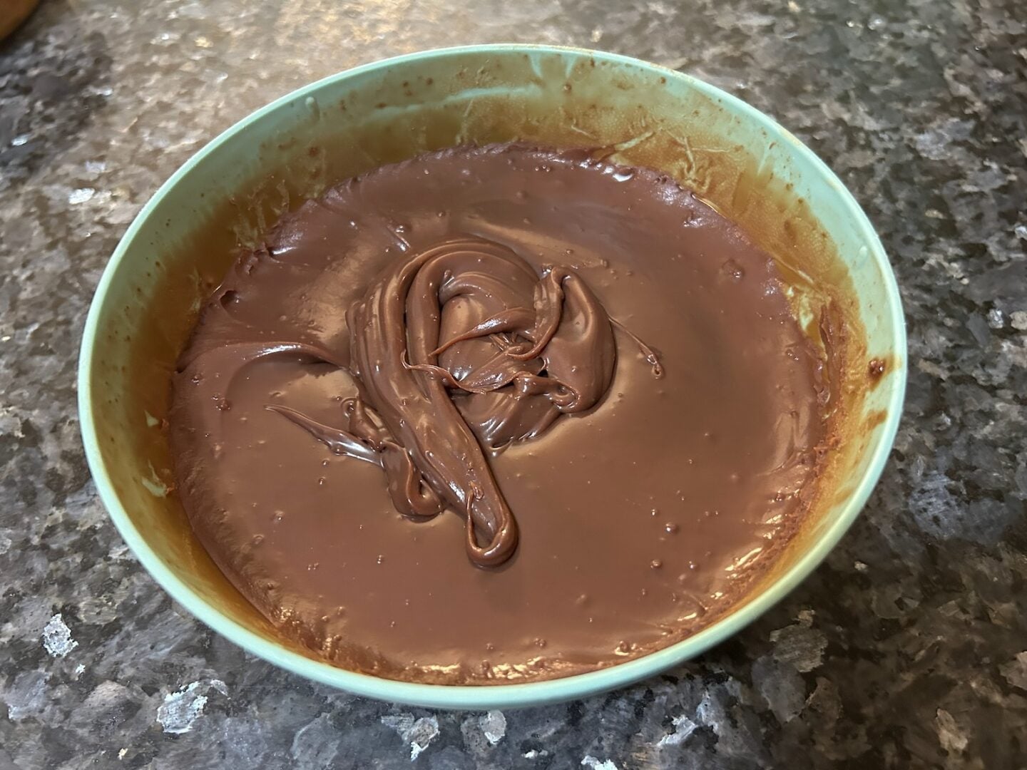 chilled chocolate ganache in bowl