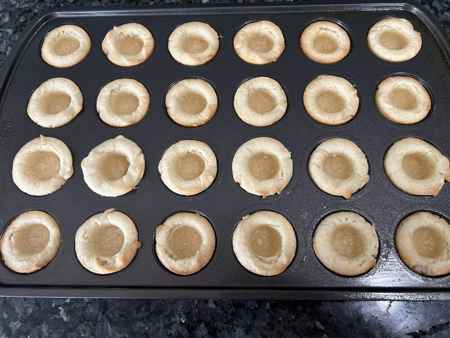 Wedding Cake Bites baked (with wells in them)