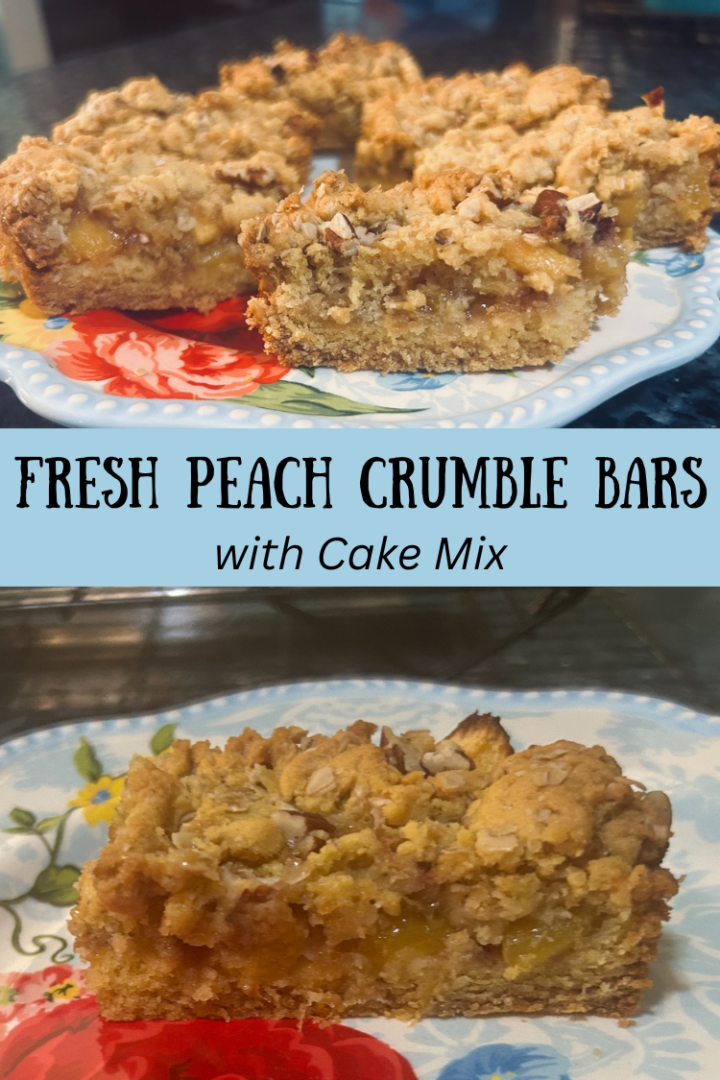 Fresh Peach Crumble Bars with Cake Mix