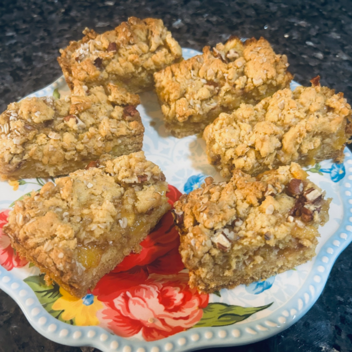 Peach Crumble Bars with Cake Mix