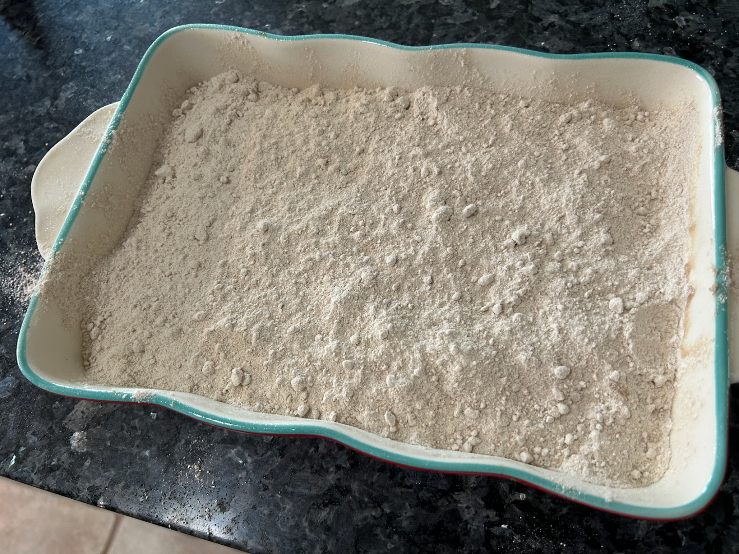 Easy Pumpkin Dump Cake with Spice Cake Mix before baking