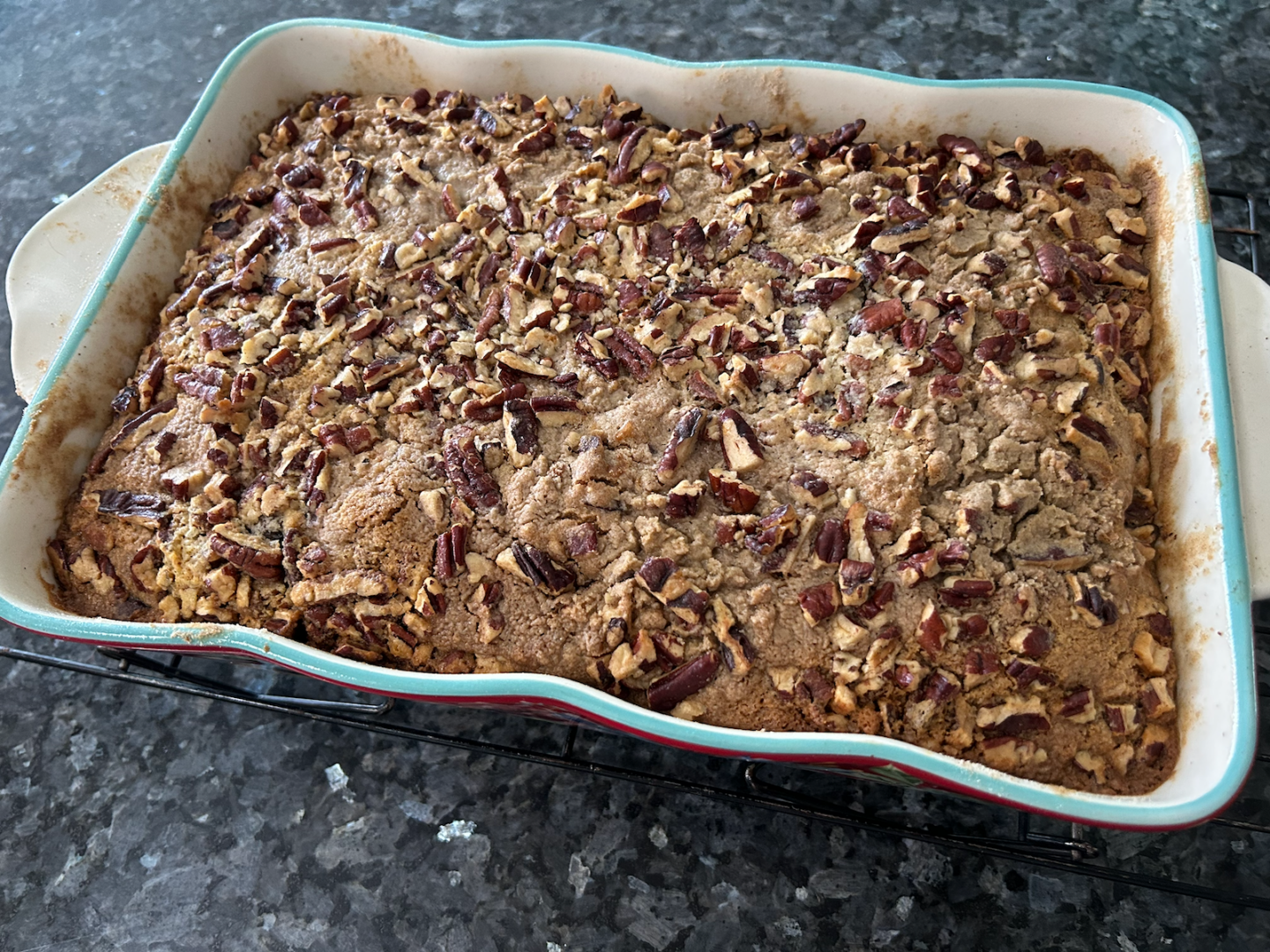 Easy Pumpkin Dump Cake with Spice Cake Mix before baking
