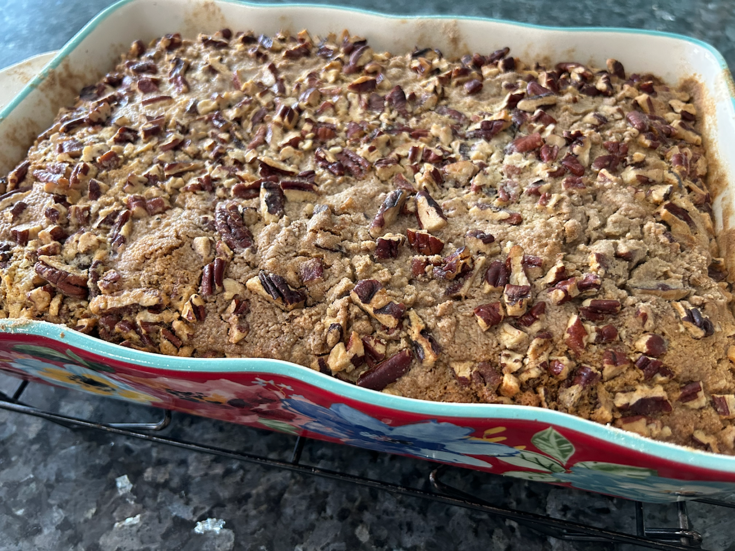 Easy Pumpkin Dump Cake with Spice Cake Mix before baking