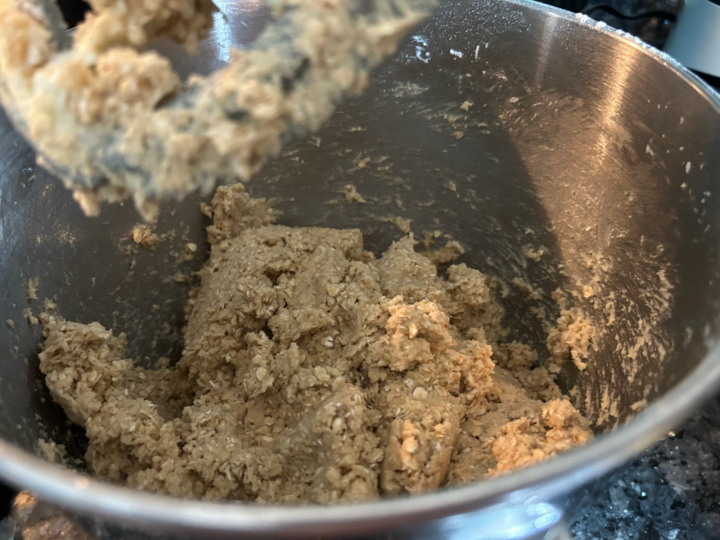 Easy Nutella Revel Bars ingredients mixed in bowl