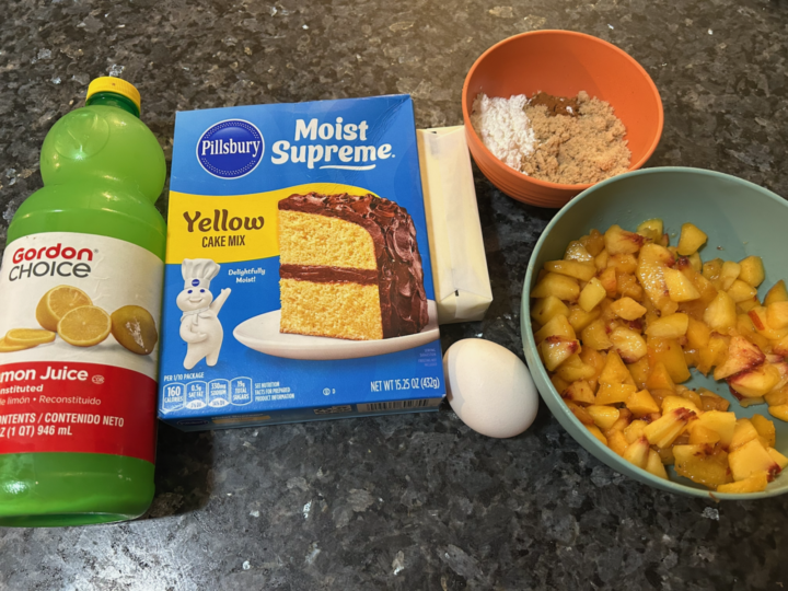 Fresh Peach Crumble Bars with Cake Mix ingredients