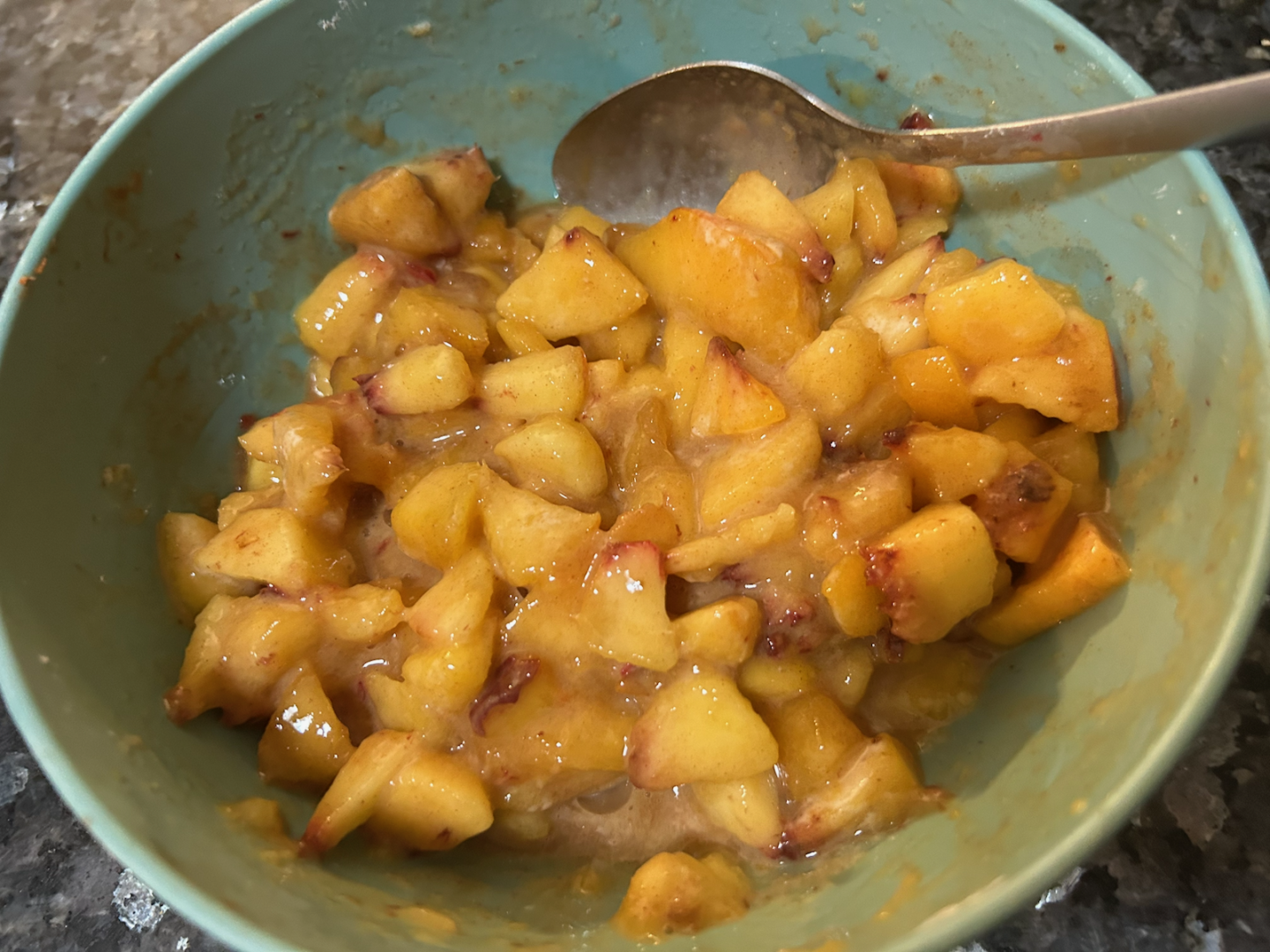 diced peaches