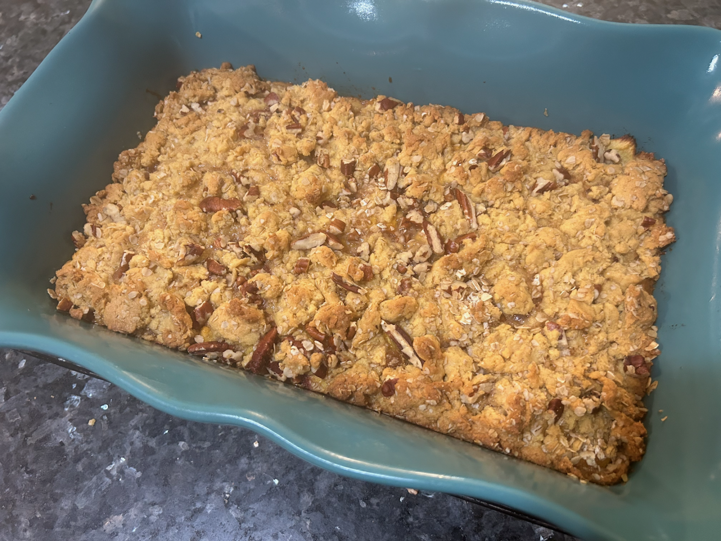 Fresh Peach Crumble Bars with Cake Mix