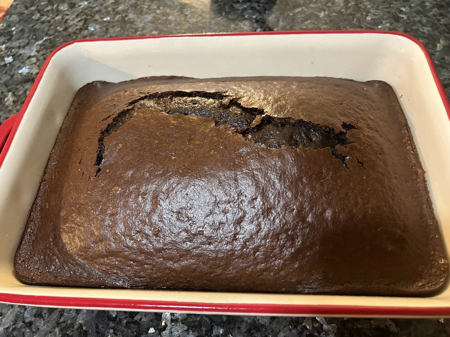 chocolate cake baked in 9x13 inch pan