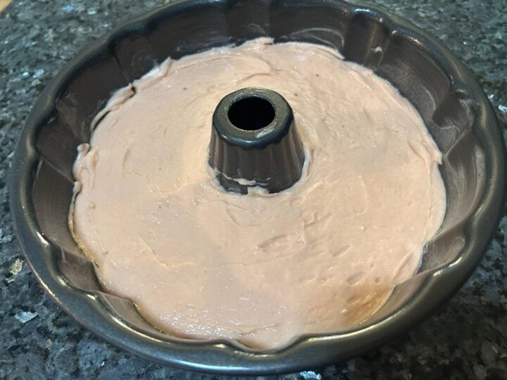 cake batter in bundt