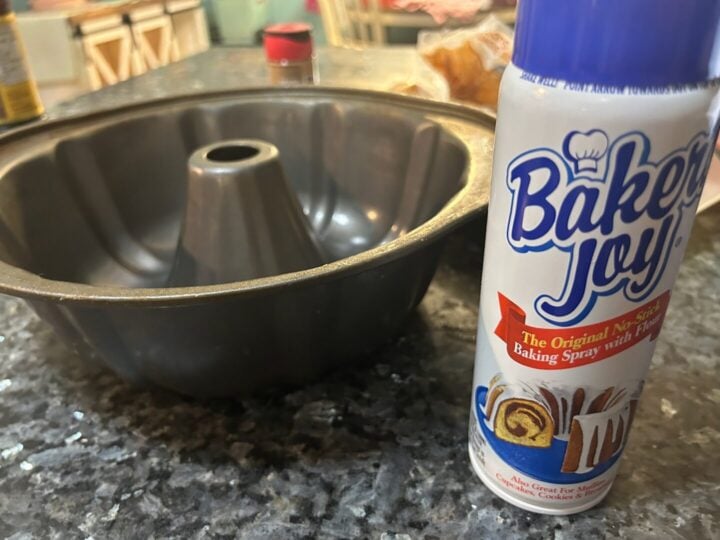 non-stick spray and bundt pan