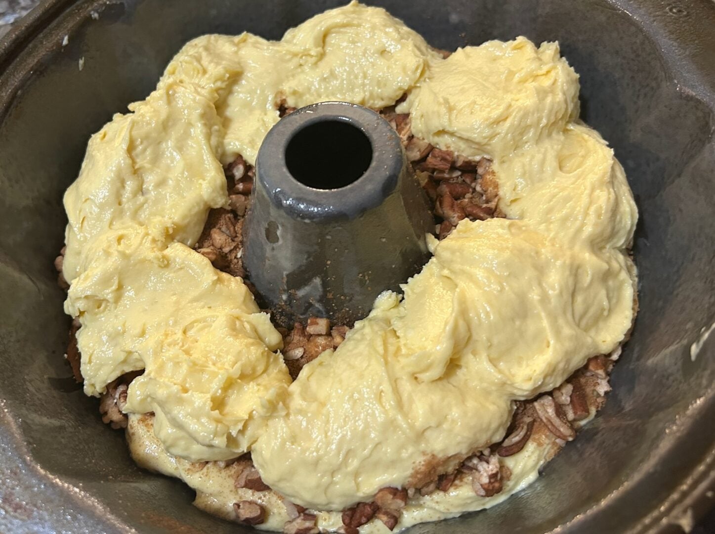 Dolly Parton Sock it to Me Cake batter in pan