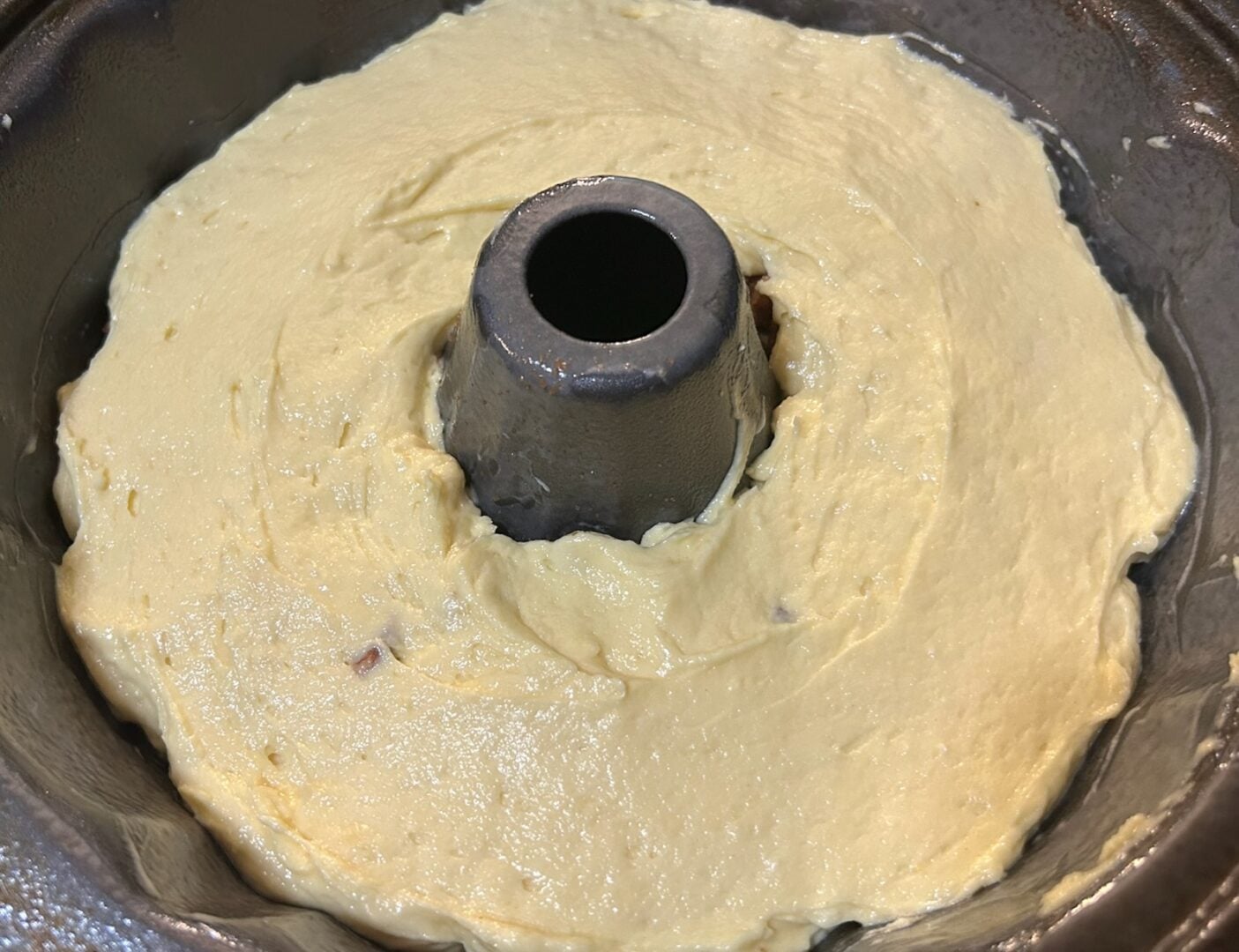 Dolly Parton Sock it to Me Cake batter in pan
