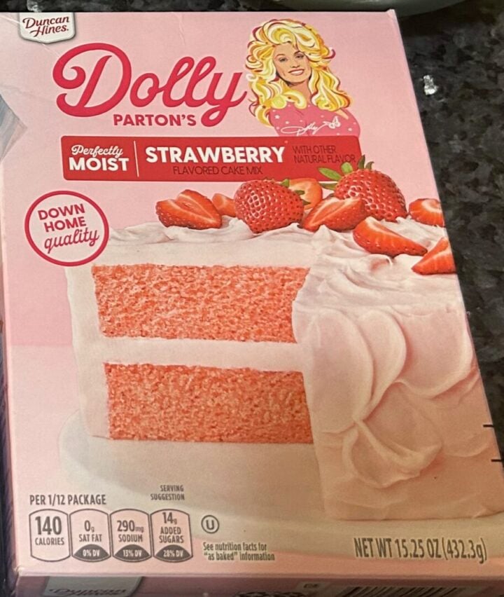Dolly Parton strawberry cake mix
