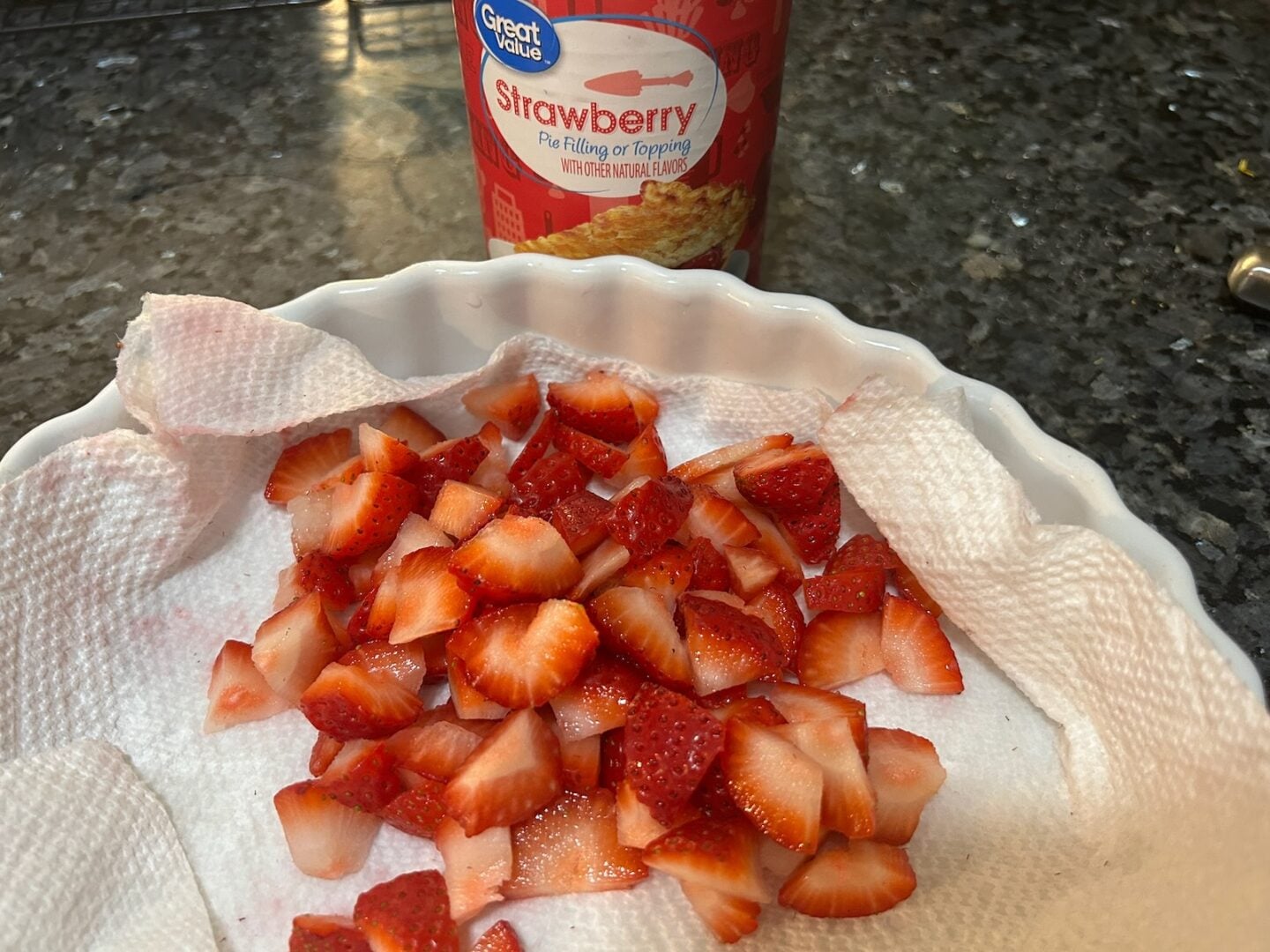fresh strawberries chopped