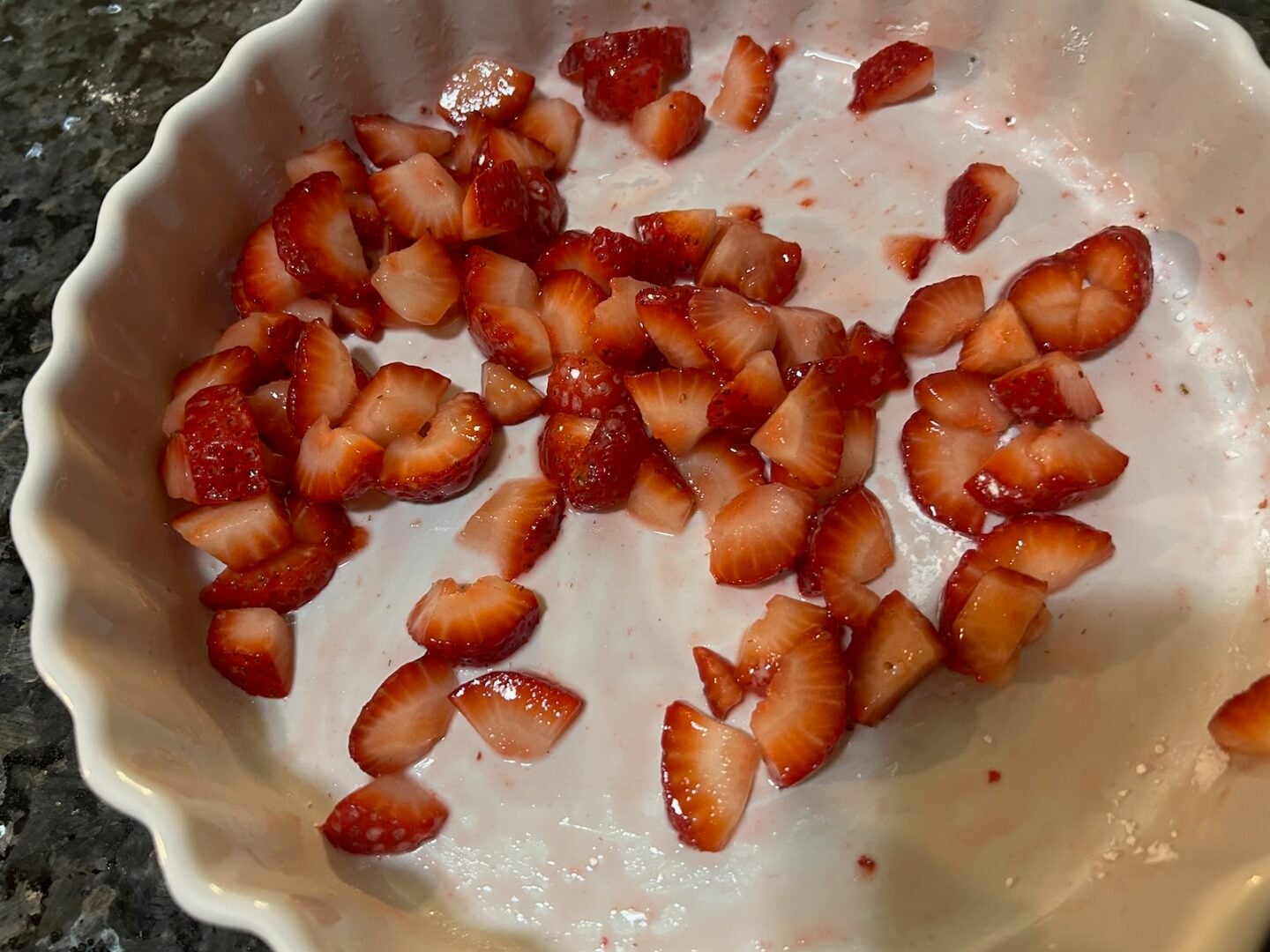 fresh strawberries chopped