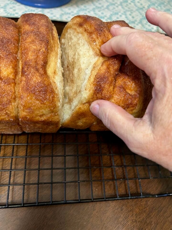 interior view of copycat Dollywood cinnamon bread 