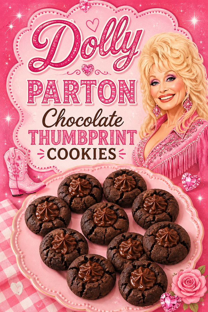 Dolly Parton Chocolate Thumbprint Cookies