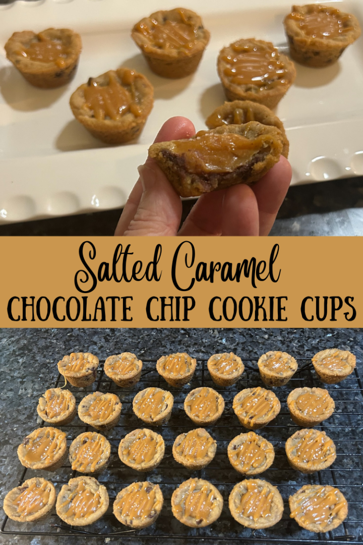 Easy Salted Caramel Chocolate Chip Cookie Cups