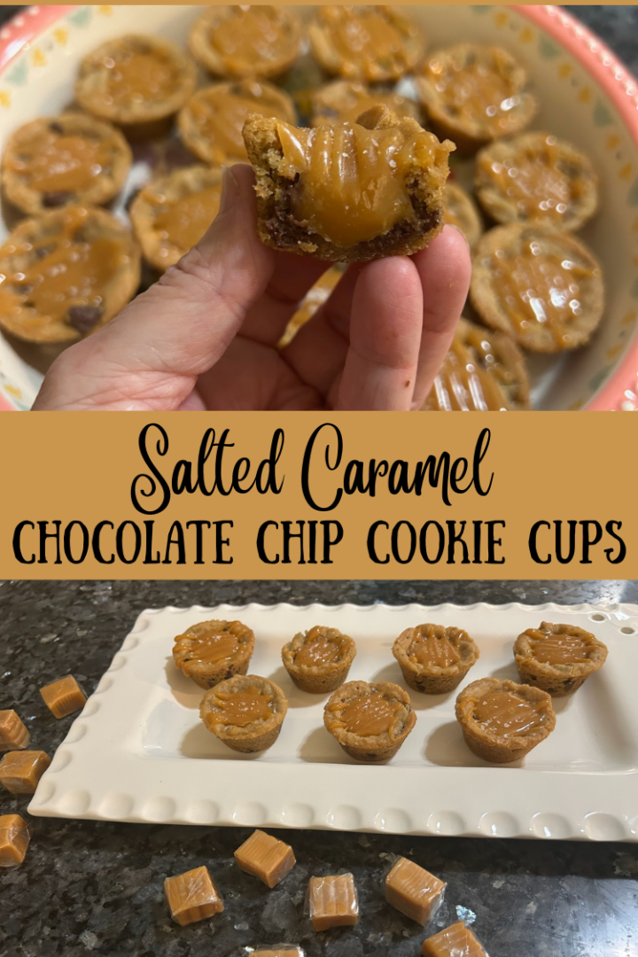 Easy Salted Caramel Chocolate Chip Cookie Cups