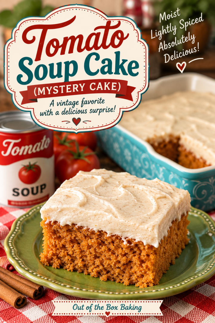 tomato soup cake pin for pinterest
