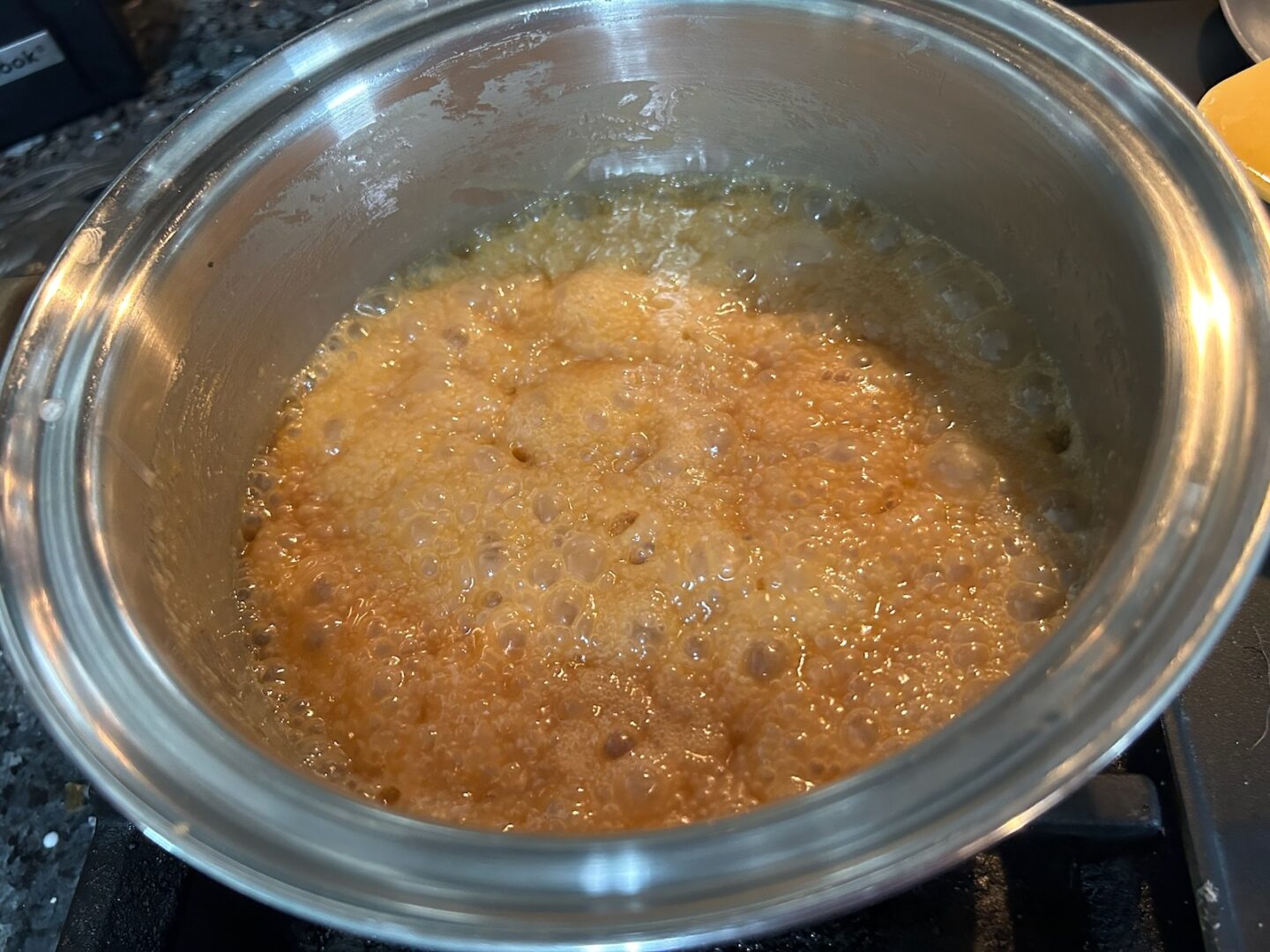 making caramel in saucepan