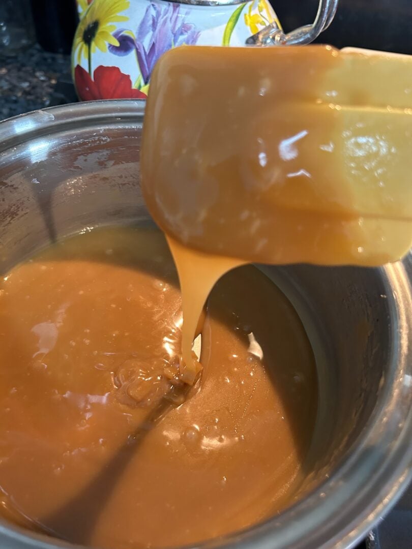 caramel in saucepan