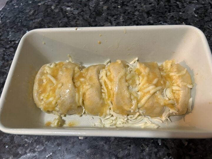 Easy Cheesy Garlic Pull-Apart Bread before baking