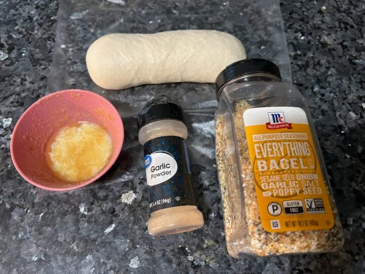 Easy Everything Bagel Pull-Apart Bread with Frozen Bread Dough (ingredients)