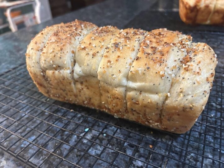 Easy Everything Bagel Pull-Apart Bread with Frozen Bread Dough