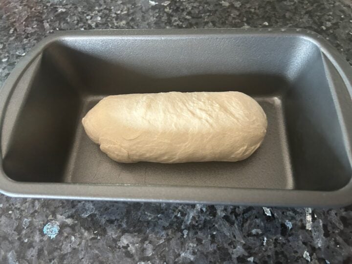 frozen bread dough in pan